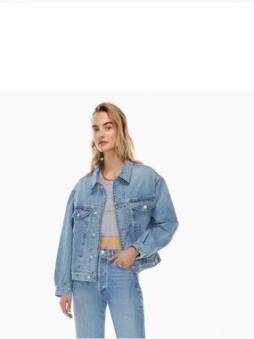 Agolde Women’s Charli Oversized Denim Trucker Jacket, Blue, XS